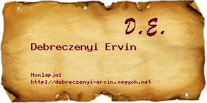 Debreczenyi Ervin névjegykártya