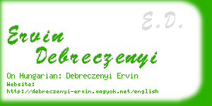 ervin debreczenyi business card